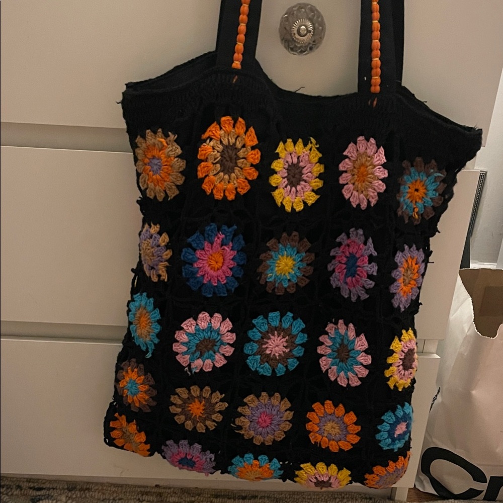Colorful Crochet Tote Bag